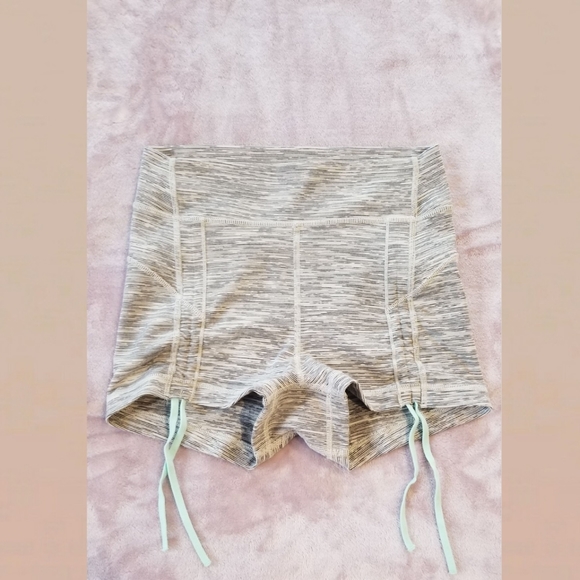 Lululemon Aqua & Gray Tie Up Shorts - Picture 2 of 3
